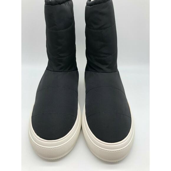 JSlides Women's Cozy Black Platform Waterproof Nylon Booties Size 10 - Picture 6 of 12